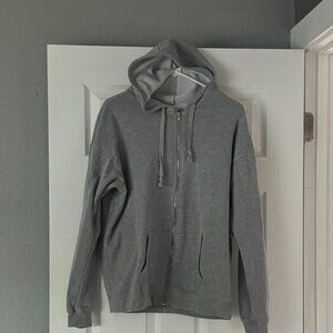 Grey zip up hoodie -- Size small